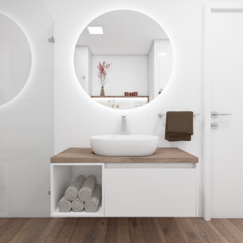 Elegantes Badezimmer CASTAGNO WHITE - Visualisierung