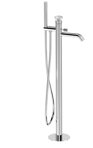 Wannen-Armatur Chrono | freistehend | Edelstahlfarbe