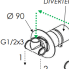 Dusche 2-Wege-Ventil diverter X STYLE | rund | chrom Glanz