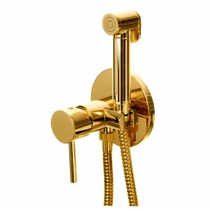 Bidet-Armatur | mit Bidet-Brause | unterputz | oval | goldene Glanz | X STYLE