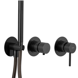 Wannenarmaturen Unterputz | hebel | mechanisch | Chrom schwarzer Grund mat leštěný | X STYLE