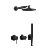 Dusch Set X STYLE | Unterputz | mit hängendem Brausekopf | Ø 200 mm | schwarz matt