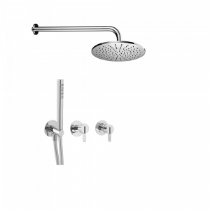 Dusch Set SWING, Unterputz, Hebel, Kopfbrause Ø300 | gebürstetes Messing