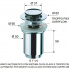 Ablaufventil 906 mit kleinem rundem Click/ClackVentilstopfen Ganzmetal | S | gebürstetem Nickel Glanz