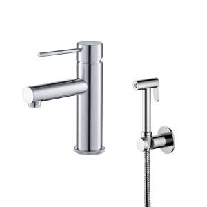 Standwaschtischarmatur | mit Bidet-Brause | hebel | Chrom Glanz | CIRCULO