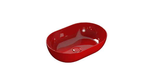 Arbeitsplatte Waschbecken T-EDGE | 540x360x160 | Pompejanisches Rot Glanz