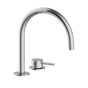 Standwaschtischarmatur | Zwei -Elementär | glatter Hebel | weiß matt | CURVY