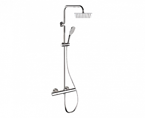 Duschset | mit Kopf 250x250 mm | Chromglanz | Thermostatisch | EQ | chrom Glanz