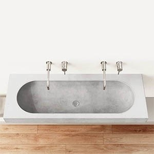 Umyvadlo Harmony | 1300 x 450 x 100 | na desku nebo závěsné | šedá | beton