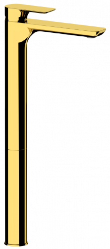 Waschtischarmatur INFINITY ohne Abflusskappe| Hebel, stehend | hoch XXL | goldene Glanz