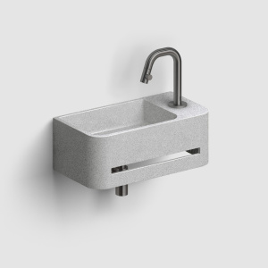 Waschbecken hängend INBE | 430 x 230 x 160 | Öffnung für die Armatur rechts | grau