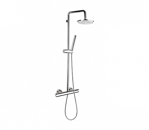 Dusch Set | Aufputz | Thermostatisch | gebürstetem Nickel Glanz