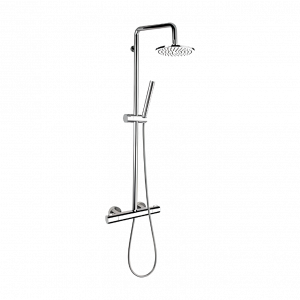 Dusch Set | Aufputz | Thermostatisch | Edelstahlfarbe