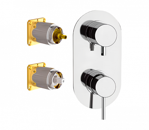 Unterputzmodul X STYLE X 93 | oberer Teil dreifach Hebel | chrom Glanz