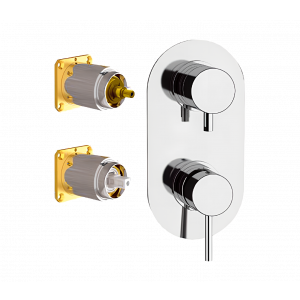 Unterputzmodul X STYLE X 93 | oberer Teil dreifach Hebel | Edelstahlfarbe