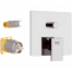 Unterputzmodul Q-DESIGN | Zwei-Wege-Hebeloberteil | Quadrat | Chrom schwarzer Grund