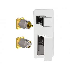 Unterputzmodul ABSOLUTE Zwei-Wege-Hebeloberteil | gebürstetem Nickel Glanz