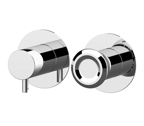 Unterputzmodul Element | O | Dreiweg | Hebel | Edelstahlfarbe