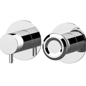 Unterputzmodul Element | O | Dreiweg | Hebel | Chrom schwarzer Grund