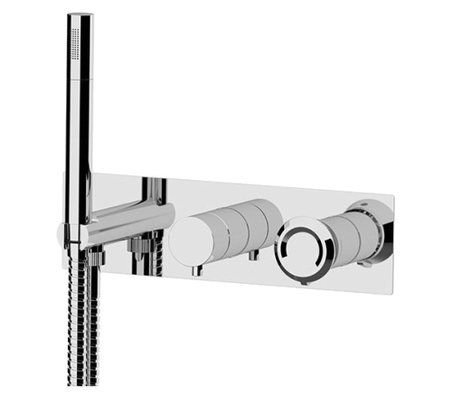 Wannen-/Brausebatterie Element | Dreiweg | Hebel | goldene Glanz