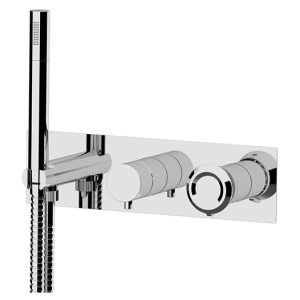 Wannen-/Brausebatterie Element | Dreiweg | Hebel | gebürstetem Nickel Glanz