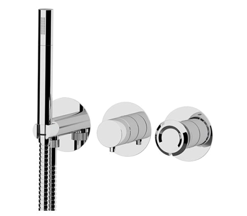 Wannen-/Brausebatterie Element | O | zweiweg | Hebel | Chrom schwarzer Grund