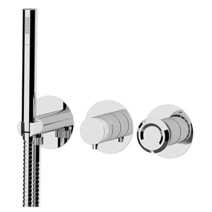 Wannen-/Brausebatterie Element | O | zweiweg | Hebel | Chrom schwarzer Grund