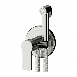 Bidet-Armatur | mit Bidet-Brause | unterputz | rechteckig | gebürstetem Nickel Glanz | ENERGY