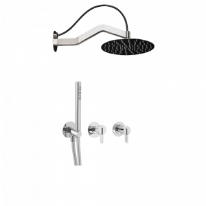 Dusch Set SWING, Unterputz, Hebel, Kopfbrause Ø300 | gebürstetes Nickel