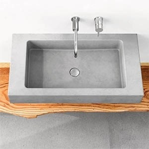 Umyvadlo SLANT 06 SINGLE | 820 x 445 x 120 | na desku nebo závěsné | šedá | beton