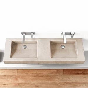 Umyvadlo SLANT 07 DOUBLE | 1200 x 400 x 100  | na desku nebo závěsné | písková | beton