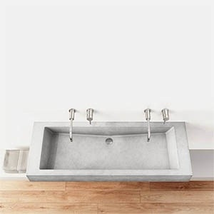 Umyvadlo SLANT 05 DOUBLE | 1300 x 500 x 130 | na desku nebo závěsné | šedá | beton