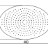 Duschkopf GEN, eingebaut - ovalform 330x480 mm