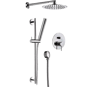 Dusch Set X STYLE , Unterputz, Hebel, Kopfbrause Ø 200 mm | Chrom, hochglanz | gebürstetes Kupfer