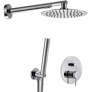 Dusch Set | Unterputz hebel | mit Hängekopf Ø400 | schwarz matt | X STYLE